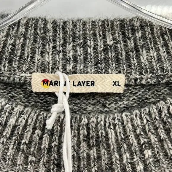 Marine Layer Alma Puff Sleeve Sweater - Charcoal Heather - XL - NWT - Picture 4 of 7